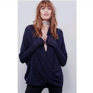 Free People We The Free Sheila Hacci Faux Wrap Knit Top Size XS